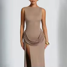Vestido Largo Audelia | Vestido Escote Barco