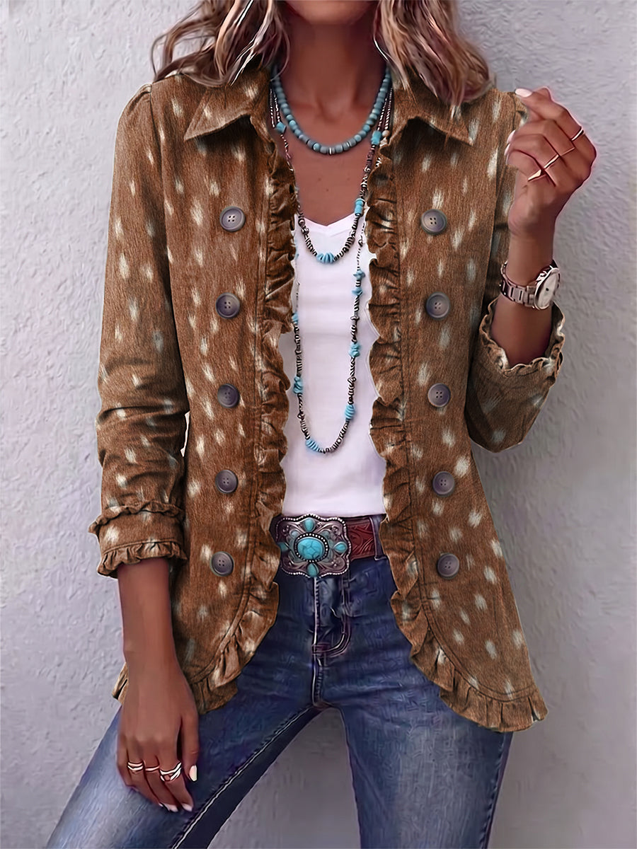 Chaqueta Elena en marrón, vista frontal