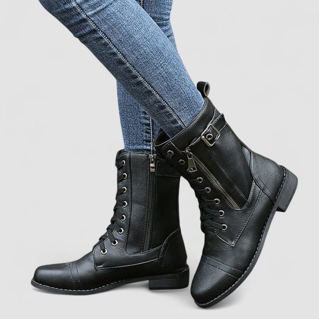 Botas Valle en negro, vista lateral