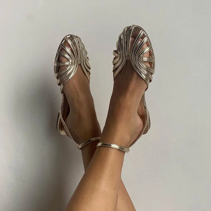 Sandalias Joya Vittoria | Brillo Dorado para Ocasiones Especiales