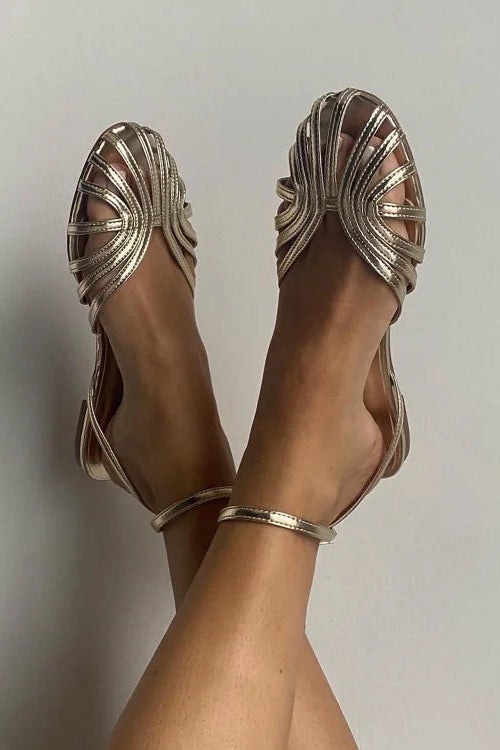 Sandalias Joya Vittoria | Brillo Dorado para Ocasiones Especiales