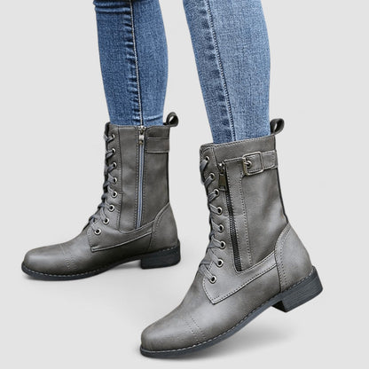 Botas Valle en gris, vista lateral