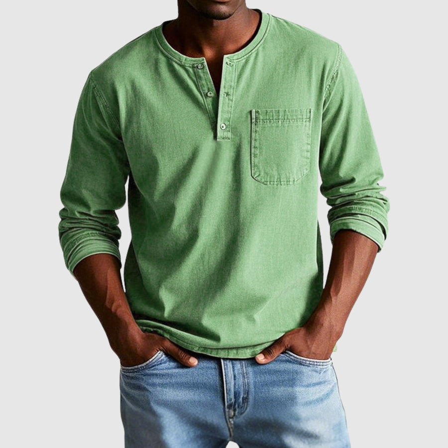 Camisa Jenaro en verde, vista frontal