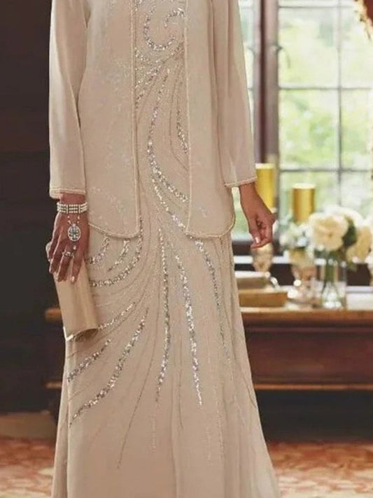 Conjunto Telma de abrigo y falda en color albaricoque