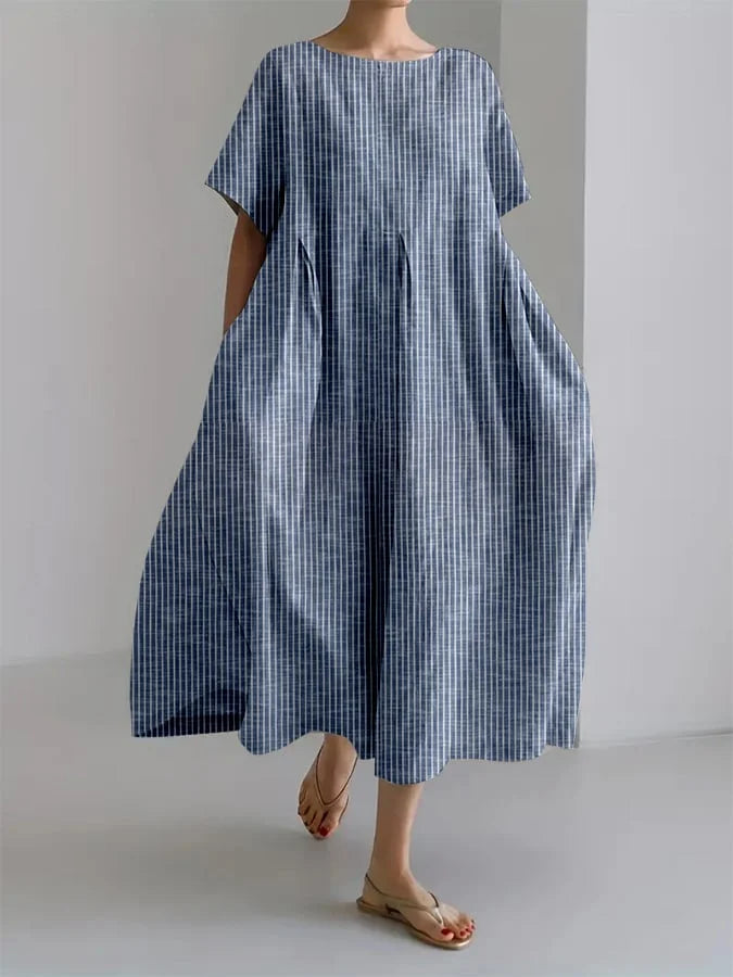 Vestido Amira en azul, vista frontal