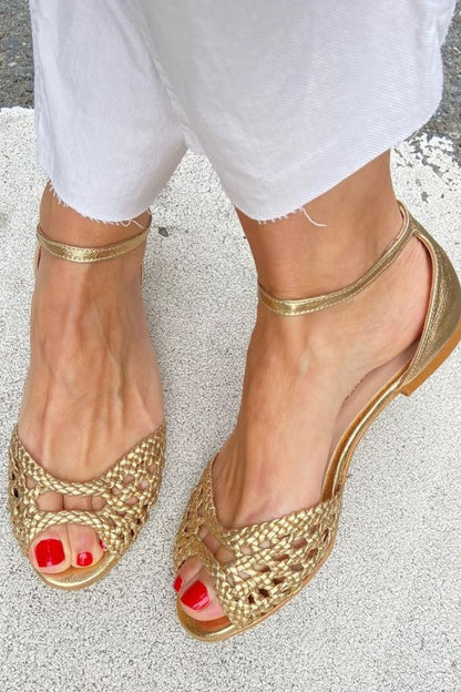 Sandalias Isadora Trenzadas | Doradas y Elegantes