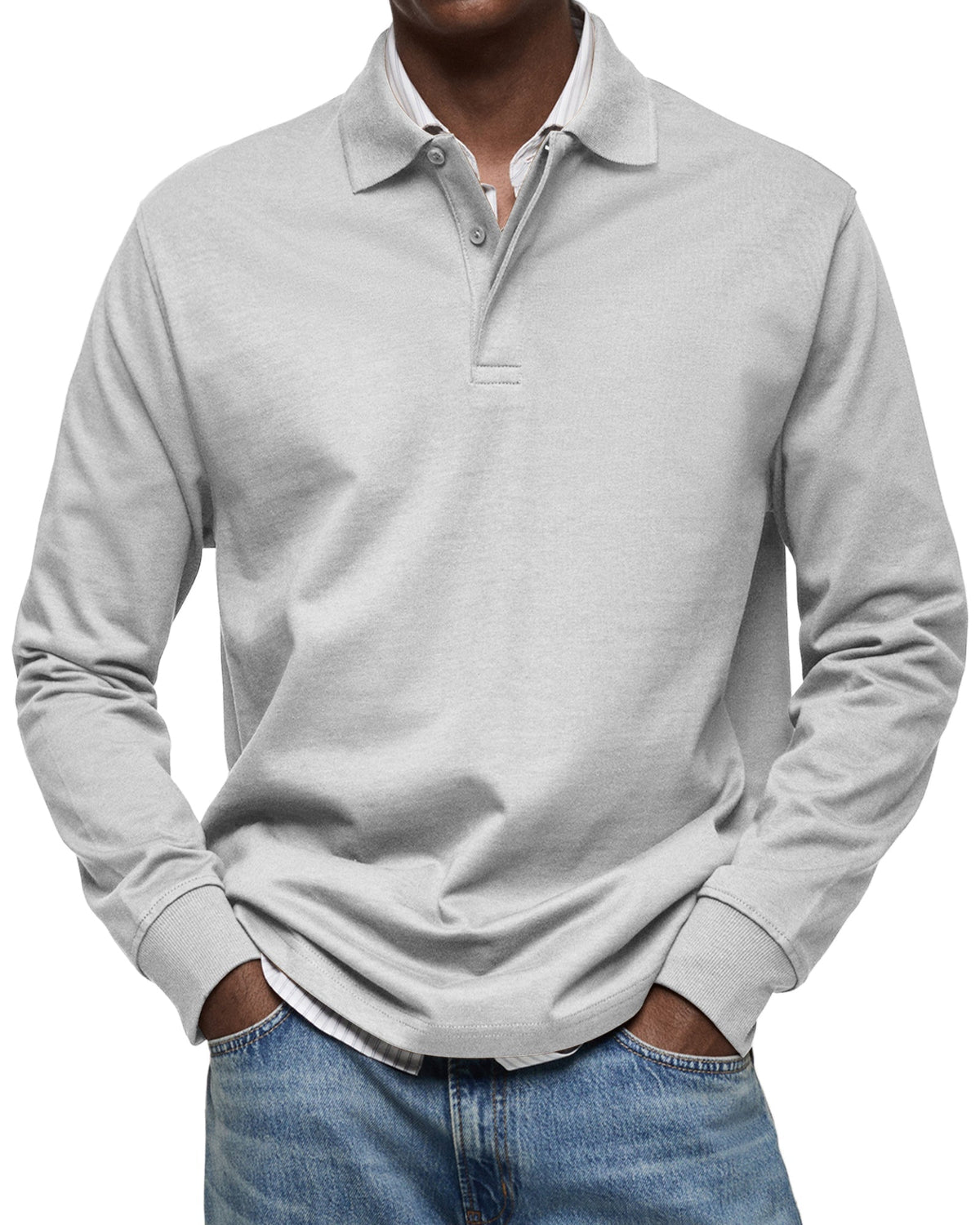 Polo Rafael en blanco, vista frontal