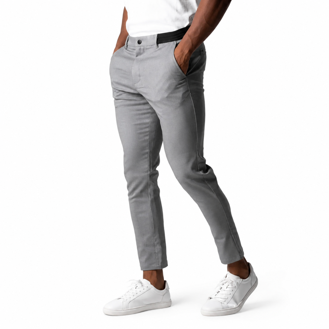 Pantalón sartorial elegante gris para hombre