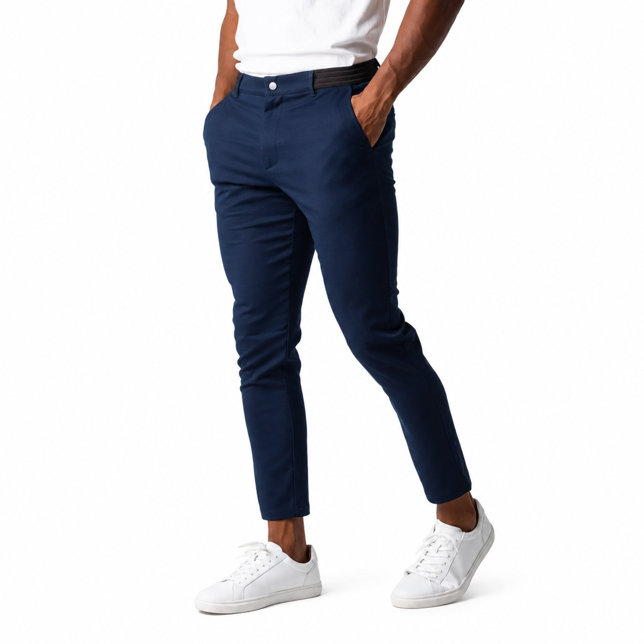 Pantalón sartorial elegante azul marino para hombre