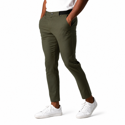 Pantalón sartorial elegante verde para hombre