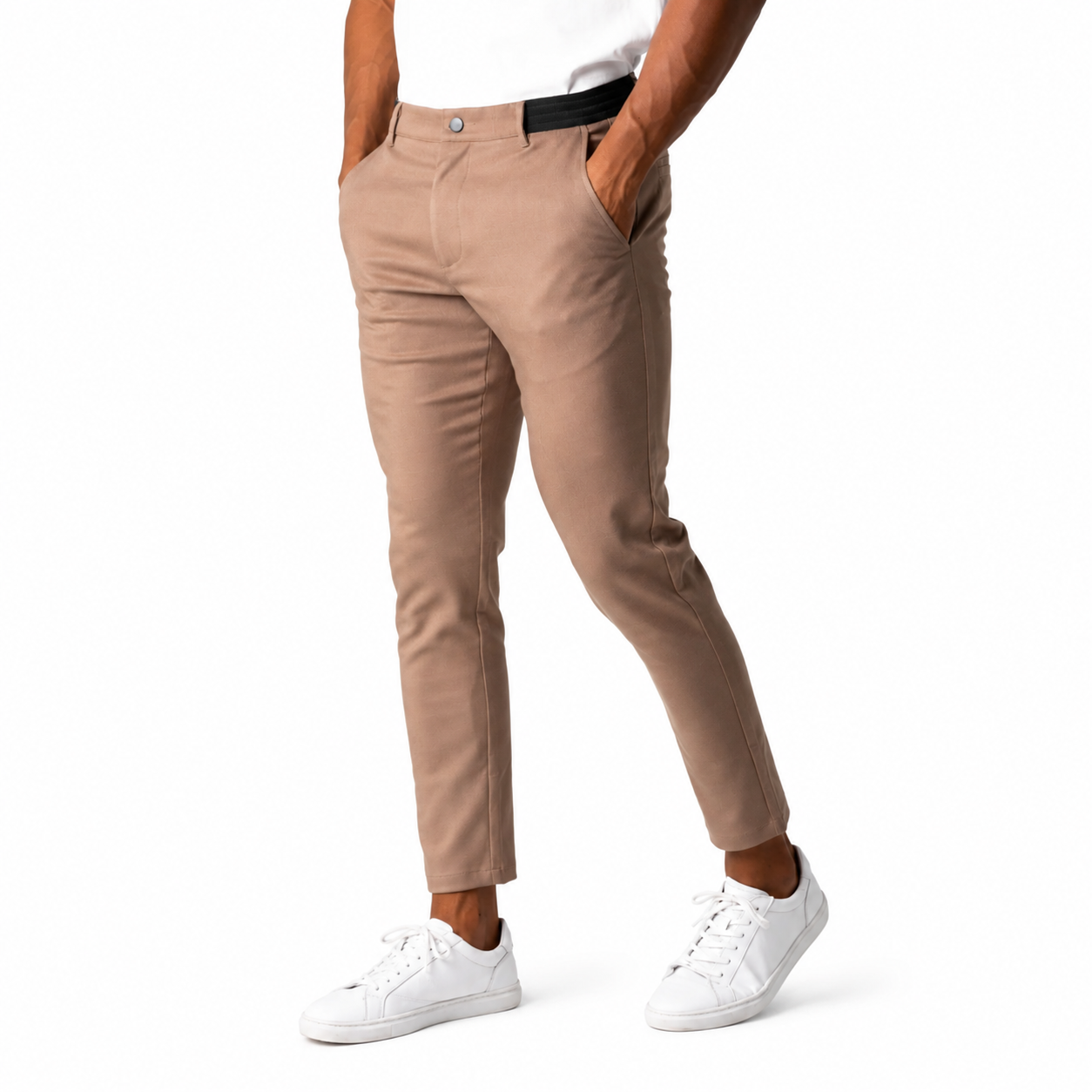 Pantalón sartorial elegante beige para hombre