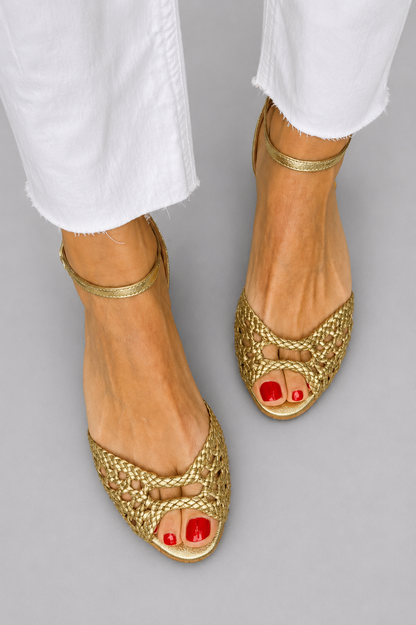 Sandalias Isadora Trenzadas | Doradas y Elegantes
