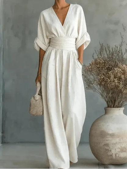 Mono Valentina | Mono Elegante con Escote en V y Manga Ancha