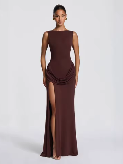 Vestido Largo Audelia | Vestido Escote Barco