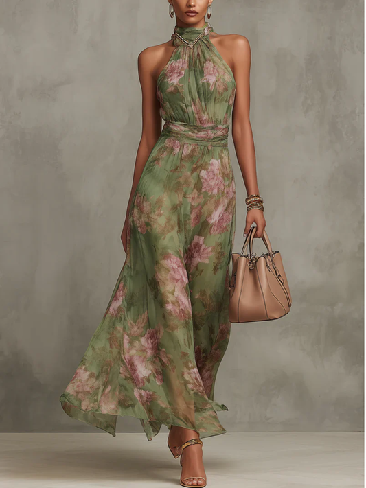Elara | Vestido largo elegante de verano con estampado floral