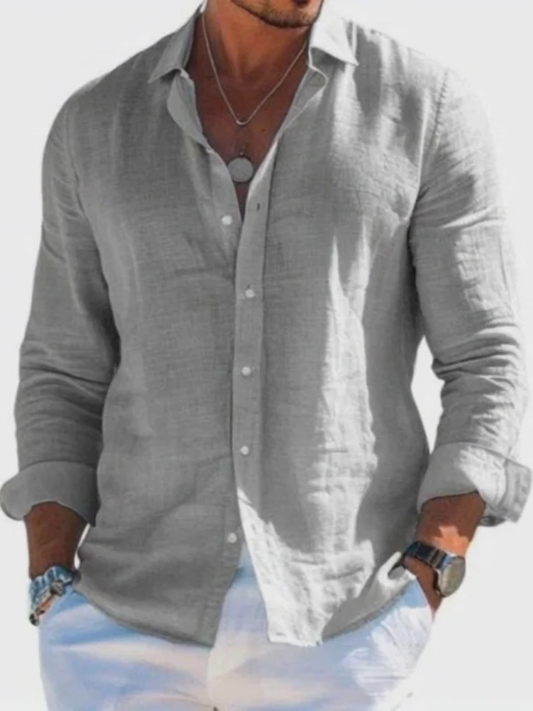 Camisa Portofino de lino, vista frontal