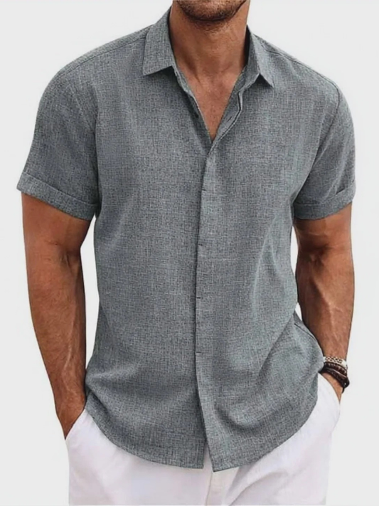 Camisa Riviera de lino de manga corta, vista frontal
