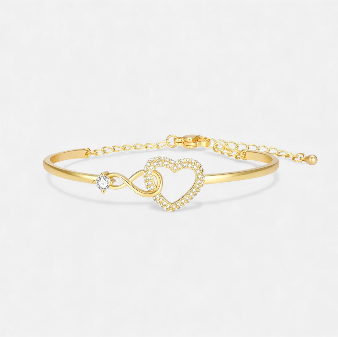 Pulsera Valeria con corazón e infinito entrelazados