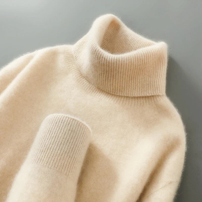 Jersey Estela de cuello alto en beige