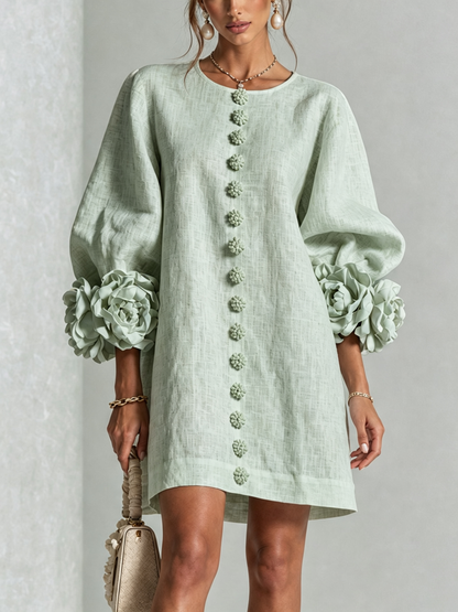 Vestido Miriam en verde salvia