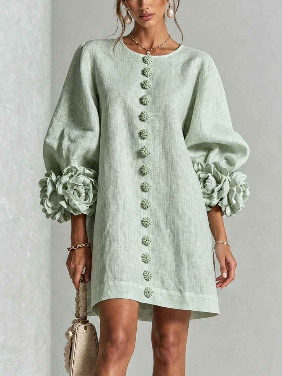 Vestido Miriam en verde salvia