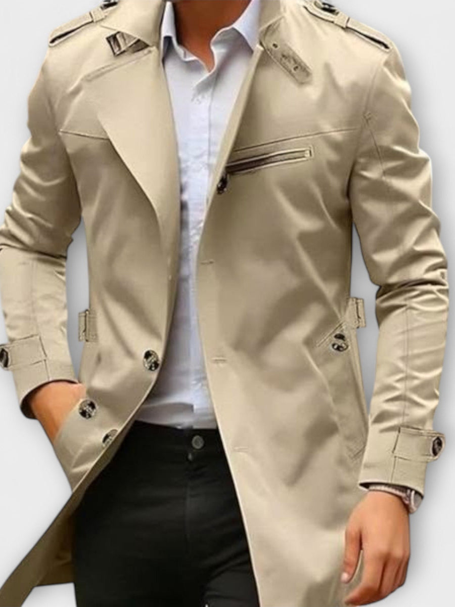 Abrigo Iker en beige claro, vista frontal
