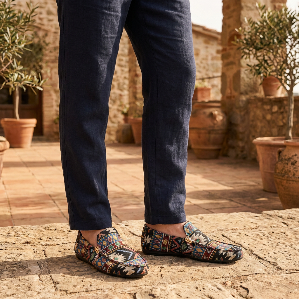 Detalle del diseño de los mocasines Salvatore