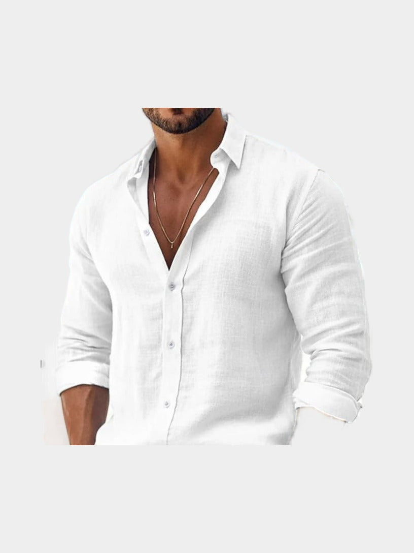 Camisa de Lino y Algodón - fondo gris