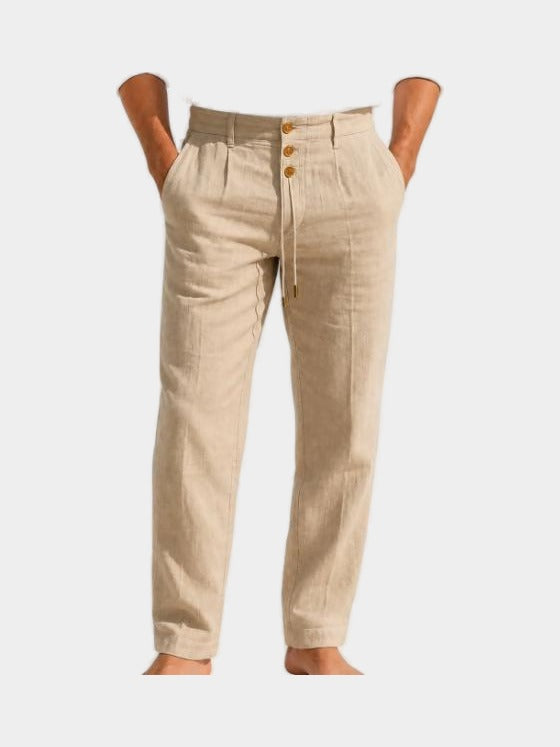 Pantalón Portofino de Lino - fondo gris