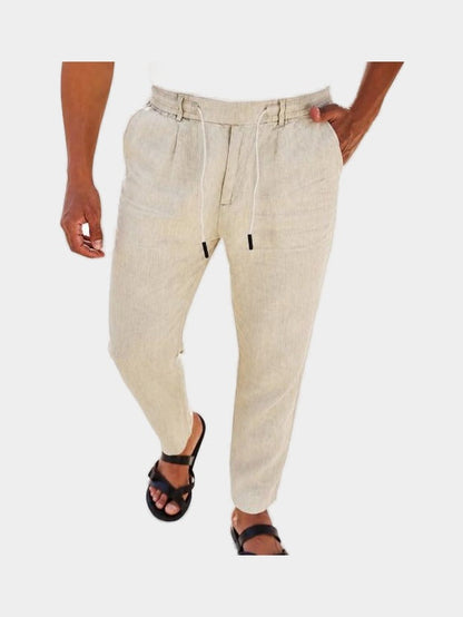 Pantalón Positano de Lino - fondo gris