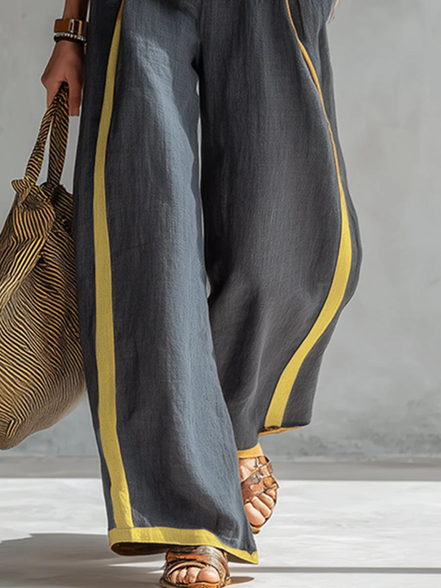 Noa | Conjunto elegante de dos piezas de verano con pantalón de pierna ancha