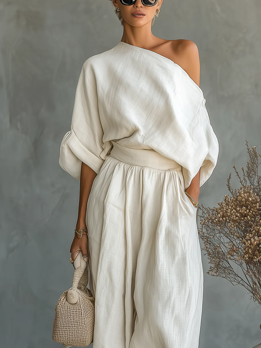 Conjunto Alba | top de hombros descubiertos y pantalón