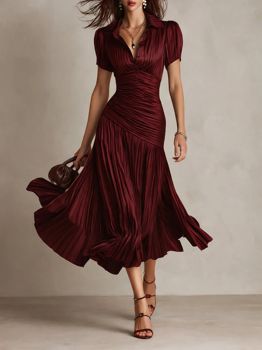 Vestido Midi Emma | vestido de satén a rayas