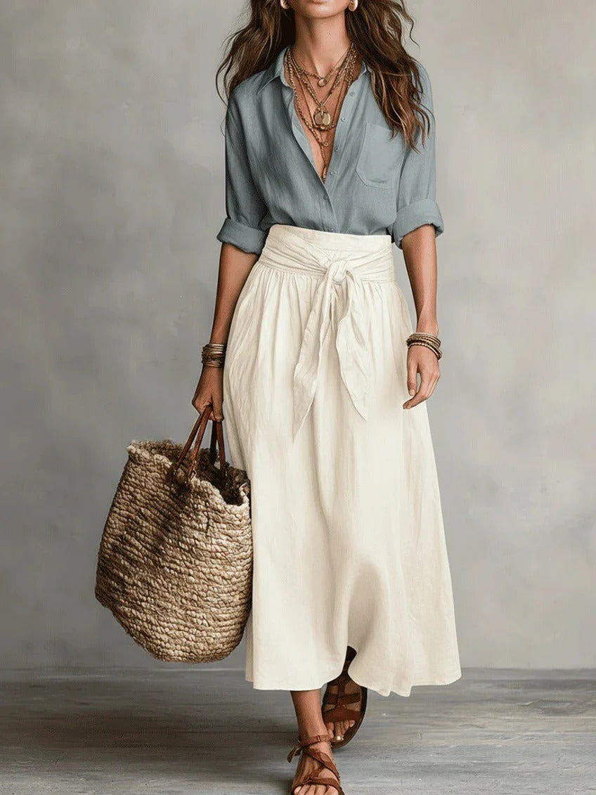 Conjunto Olivia | top y falda midi