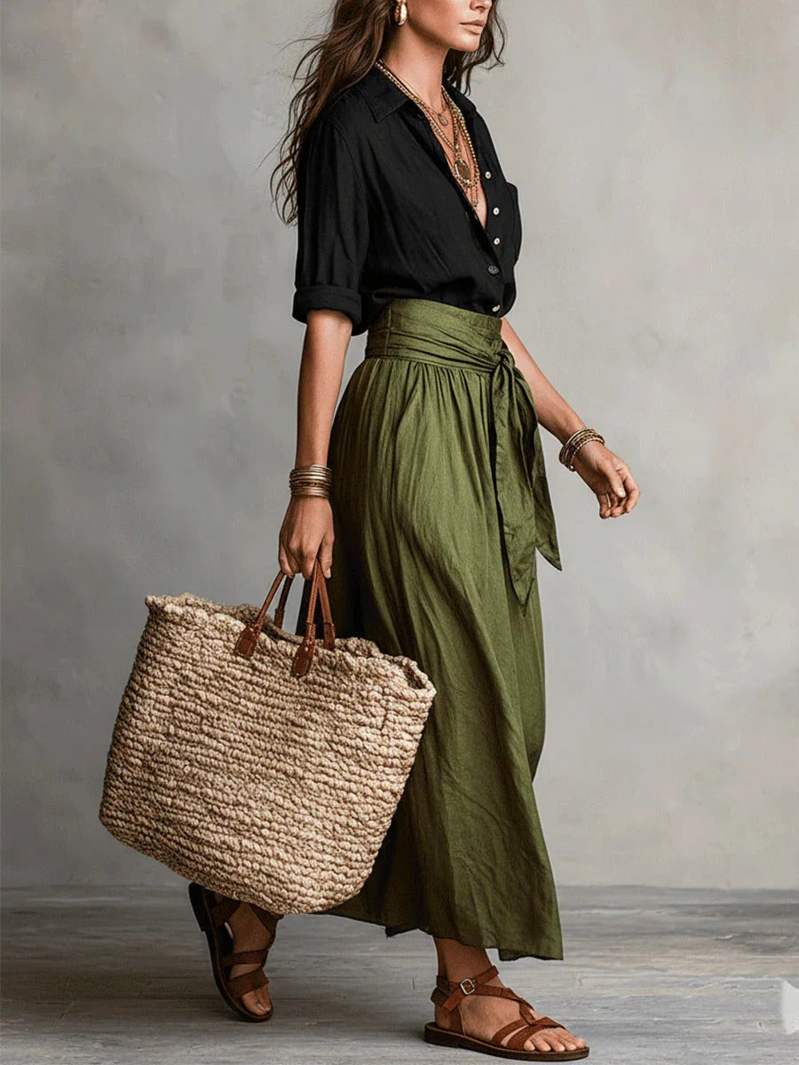 Conjunto Olivia | top y falda midi