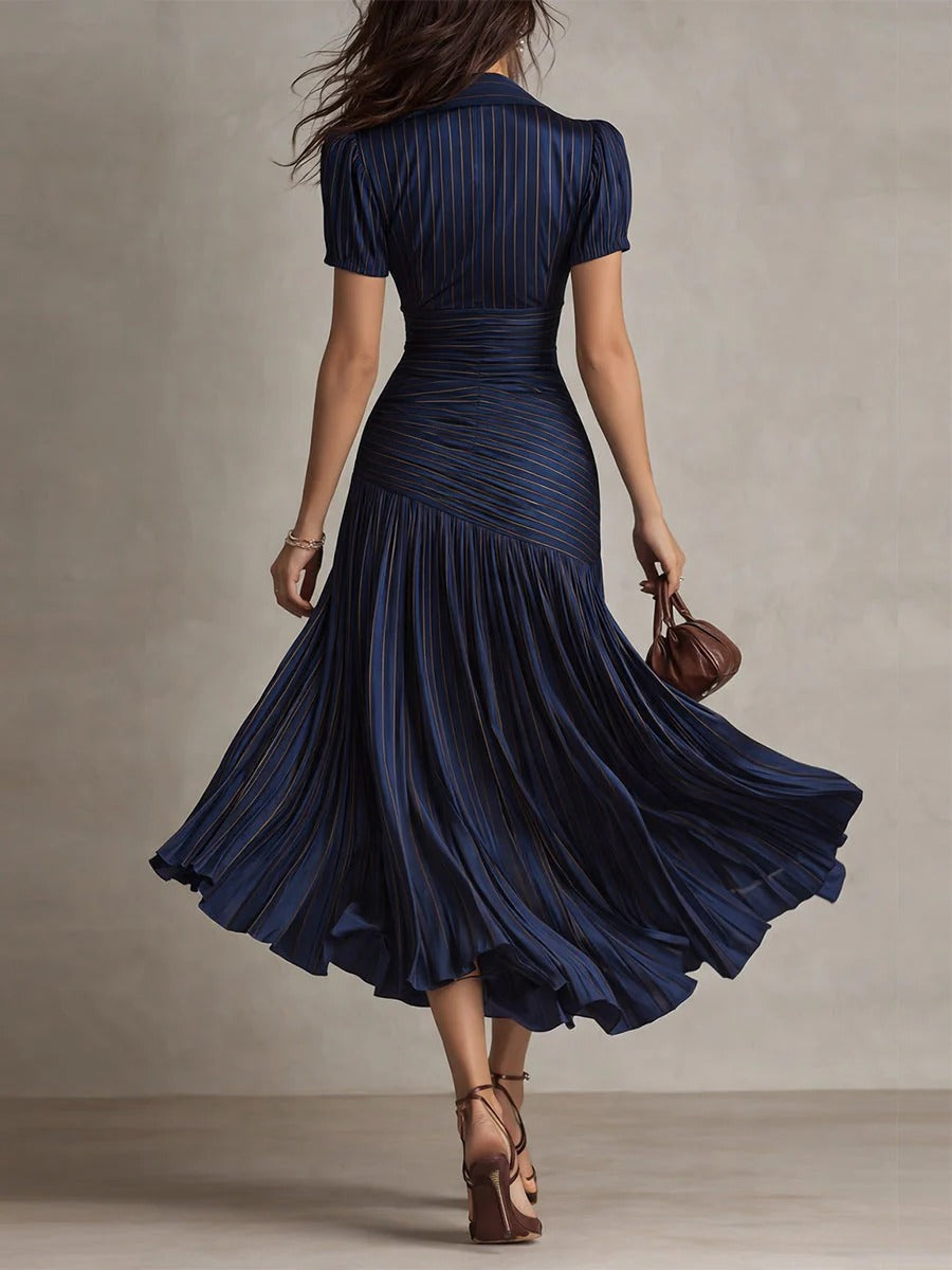 Vestido Midi Emma | vestido de satén a rayas