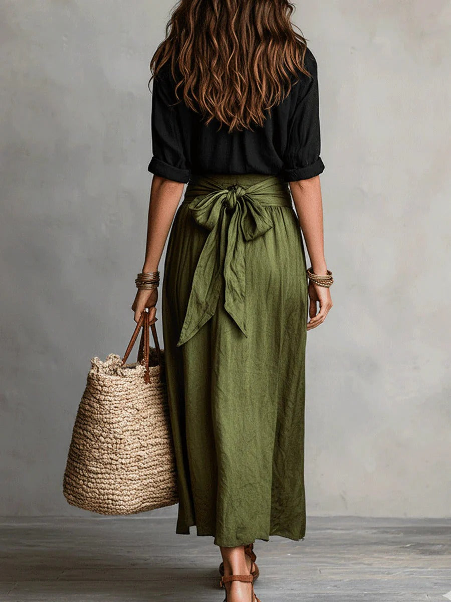 Conjunto Olivia | top y falda midi