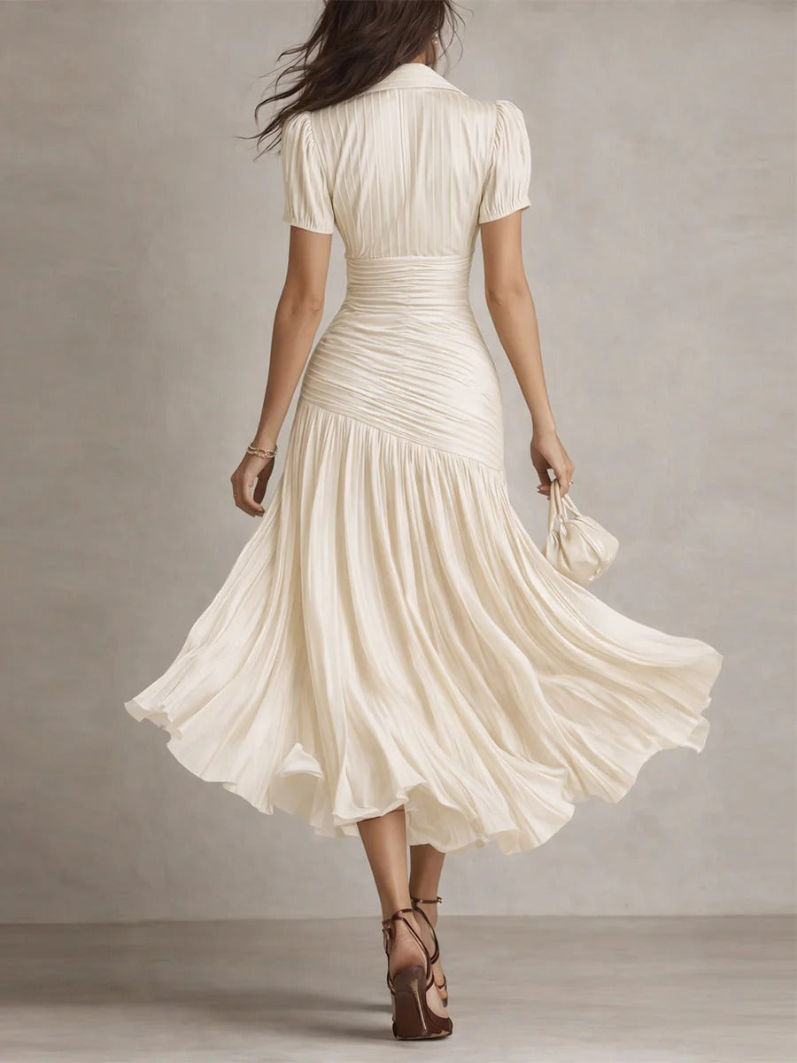 Vestido Midi Emma | vestido de satén a rayas