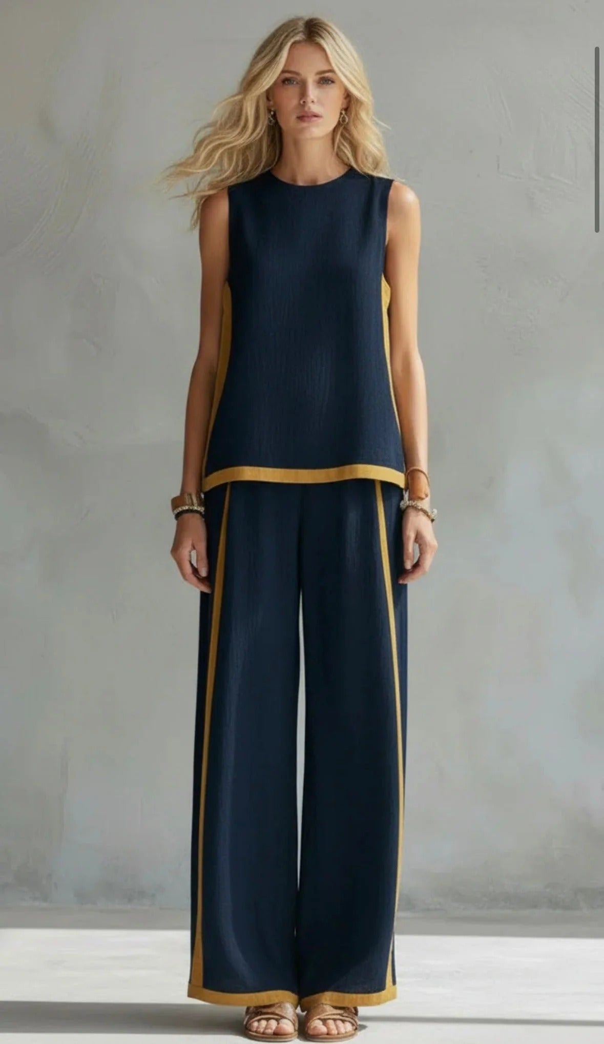 Noa | Conjunto elegante de dos piezas de verano con pantalón de pierna ancha