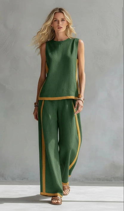 Vestido Noa | Conjunto Elegante de Dos Piezas de Verano con Pantalón de Pierna Ancha