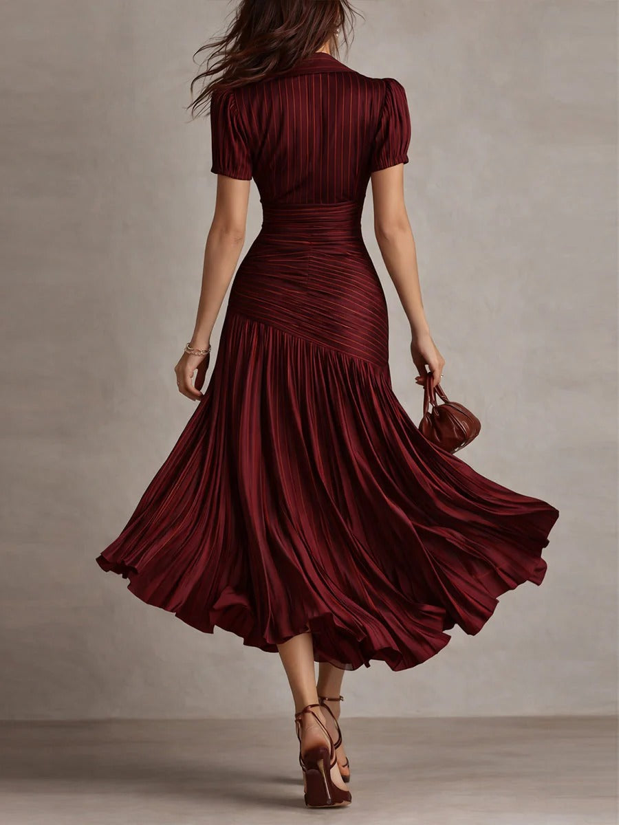 Vestido Midi Emma | vestido de satén a rayas