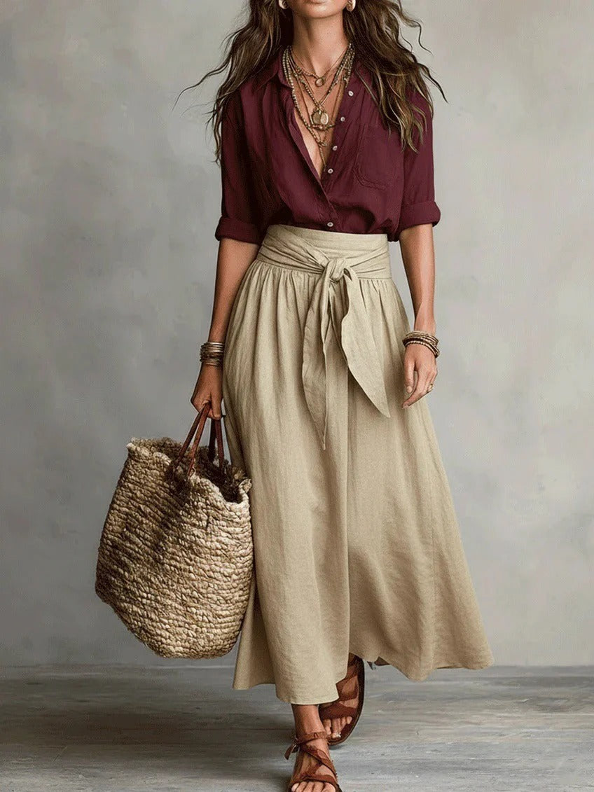 Conjunto Olivia | top y falda midi