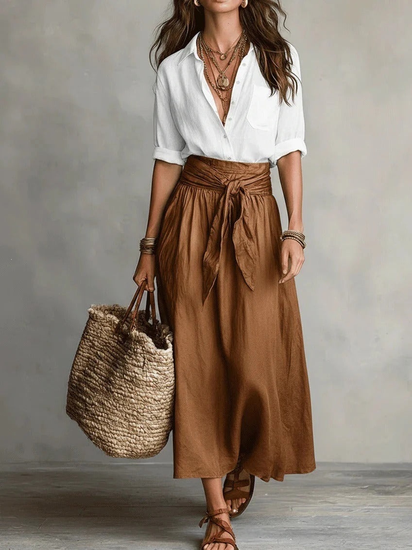Conjunto Olivia | top y falda midi