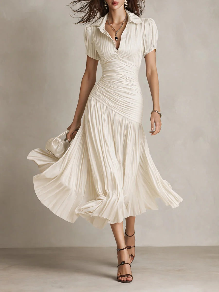 Vestido Midi Emma | vestido de satén a rayas