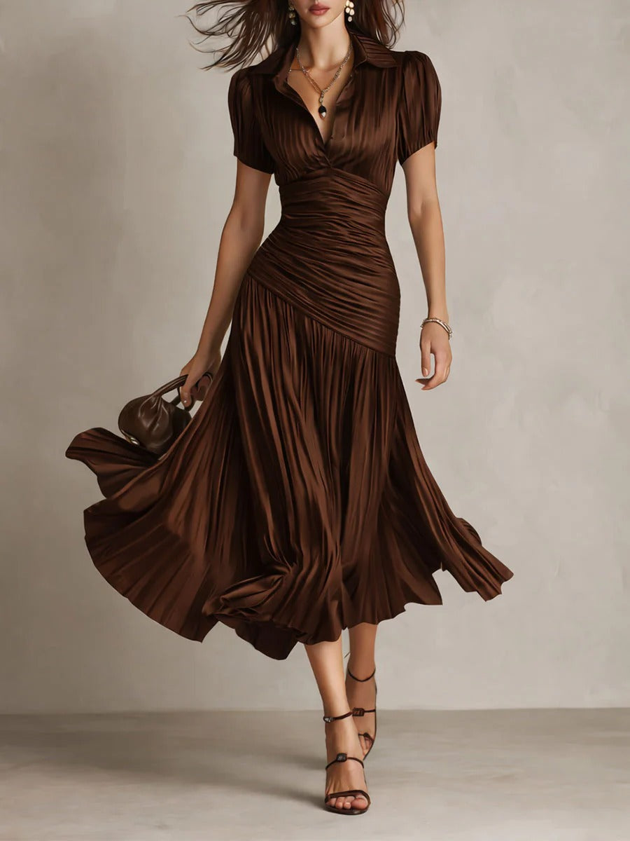 Vestido Midi Emma | vestido de satén a rayas