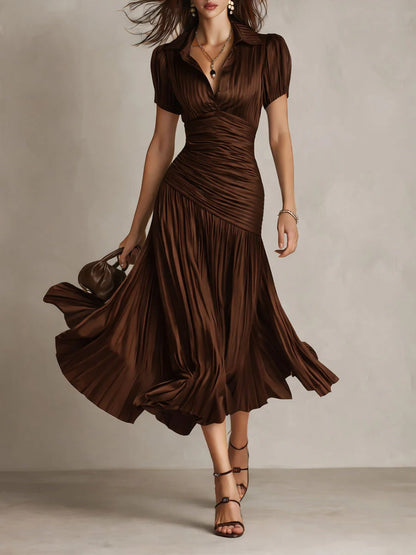 Vestido Midi Emma | Vestido de Satén a Rayas