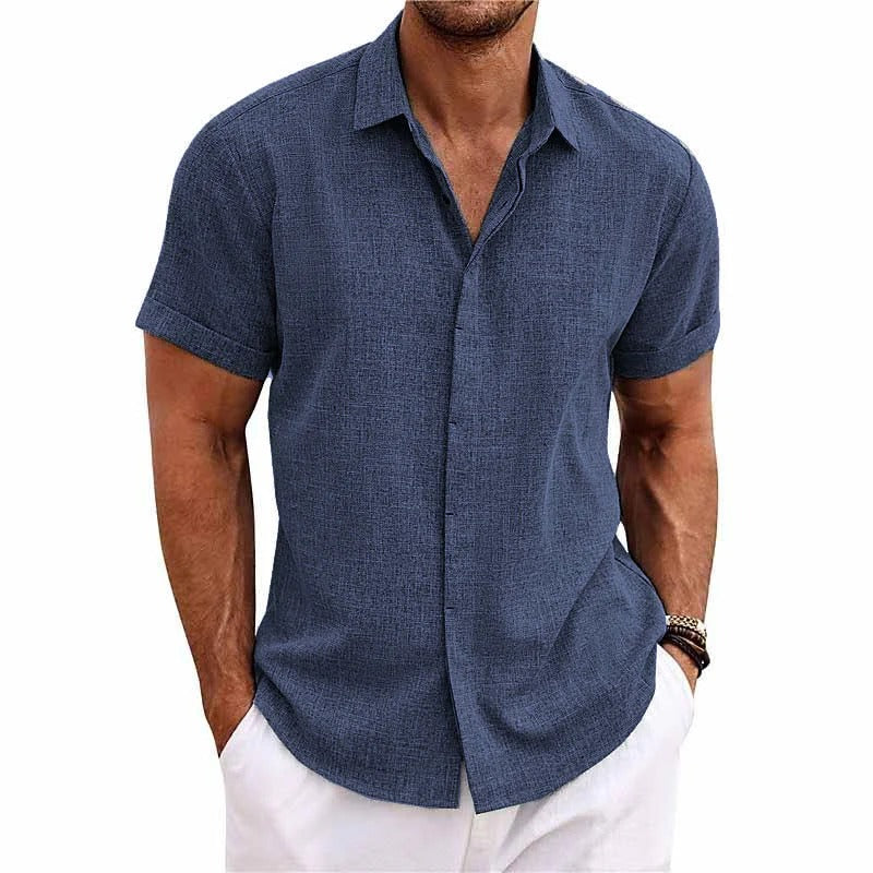 Camisa Riviera | Camisa de lino manga corta hombre