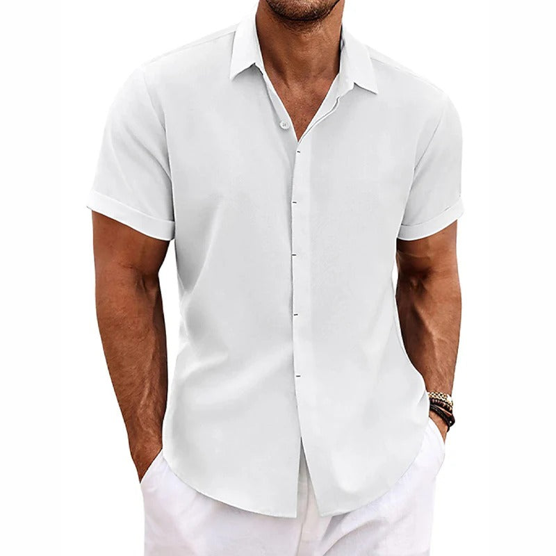 Camisa Riviera | Camisa de lino manga corta hombre