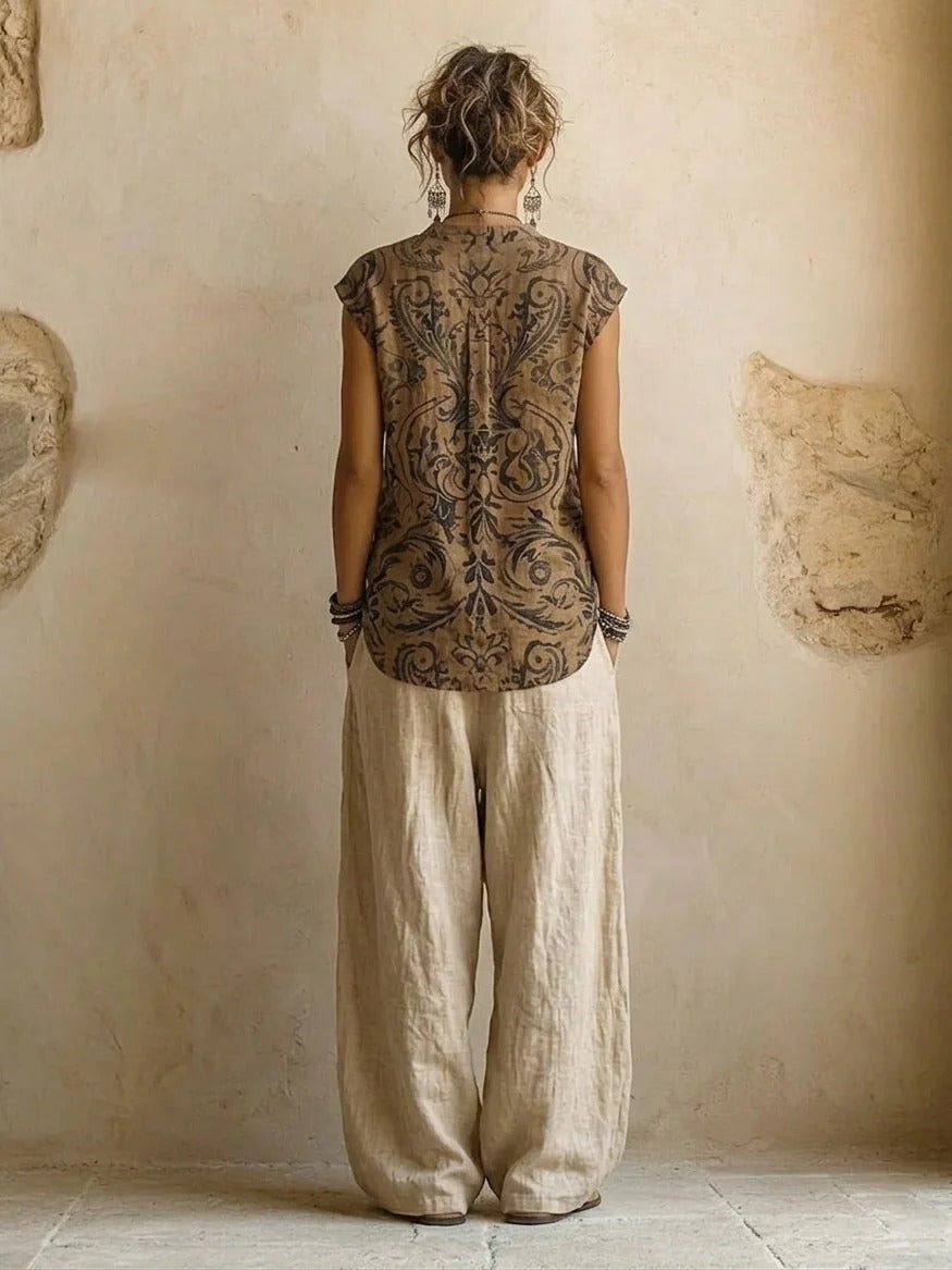 Conjunto Julia | Conjunto bohemio de Blusa, Túnica y Pantalón