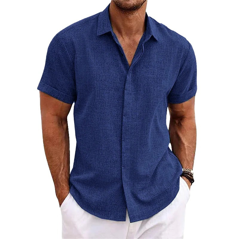 Camisa Riviera | Camisa de lino manga corta hombre